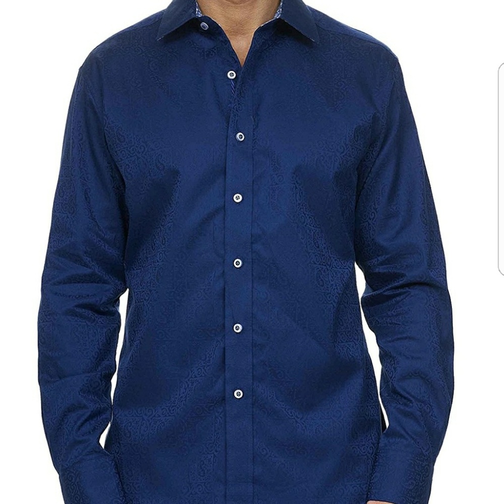 Robert Graham men's blue Windsor long sleeve shirt